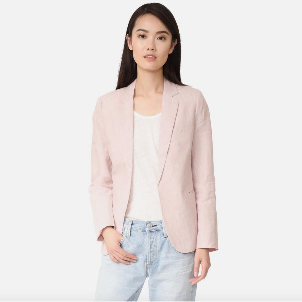 NWT Joie Mehira Linen Blazer Jacket, Dusty Mink Pink Size 2